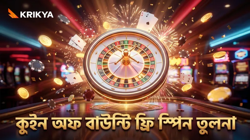 কুইন অফ বাউন্টির তিন ফ্রি স্পিন অপশনের গড় পেআউট তুলনা করা হয়েছে।